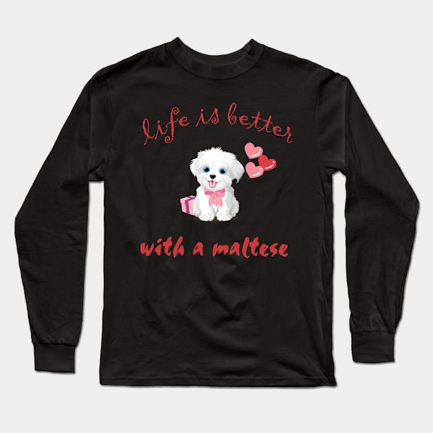 Maltese dog Long Sleeve T-Shirt by khalid12